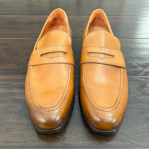 Wolf & Shepherd Mens leather penny loafers size 8 made in Portugal 🇵🇹 - Picture 3 of 7